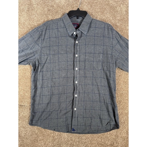 UNTUCKit Mens Large Plaid Long Sleeve Button Down Shirt 100% Cotton FLAW - Picture 2 of 8